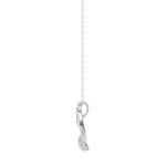 LADIES PENDANT 0.10CT ROUND DIAMOND 10K WHITE GOLD - Image 2