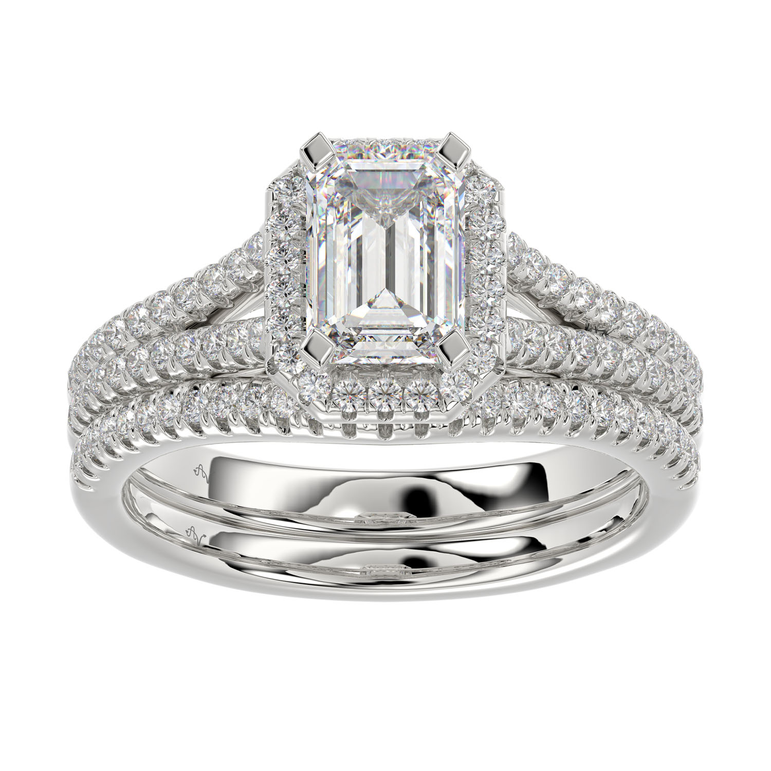 LADIES BRIDAL SET 1.50CT ROUND DIAMOND 14K WHITE GOLD (SI QUALITY) - Image 1