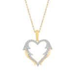 10K YELLOW GOLD LADIES PENDANT INCLUDES WITH CHAIN  0.20CT ROUND NATURAL DIAMOND