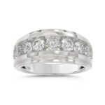 10K WHITE GOLD 2.00CT ROUND DIAMOND MEN'S BAND
