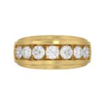 10K YELLOW GOLD 2.00CT ROUND DIAMOND MEN'S BAND - Image 5
