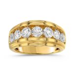 10K YELLOW GOLD 3.00CT ROUND DIAMOND MEN'S BAND