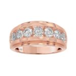 14K ROSE GOLD 2.00CT ROUND DIAMOND MEN'S BAND