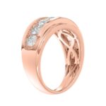 14K ROSE GOLD 2.00CT ROUND DIAMOND MEN'S BAND - Image 3