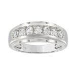 14K WHITE GOLD 1.00CT ROUND DIAMOND MEN'S BAND