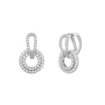 14K WHITE GOLD 1CT ROUND DIAMOND MEN'S EARRINGS - Image 3