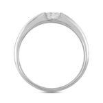 14K WHITE GOLD 3/4CT ROUND/PRINCESS DIAMOND MEN'S BAND (CENTER STONE PRINCESS DIAMOND 1/2CT ) - Image 2