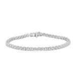 14K WHITE GOLD 6 3/8CT ROUND DIAMOND LADIES BRACELET