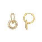 14K YELLOW GOLD 1CT ROUND DIAMOND MEN'S EARRINGS - Image 2