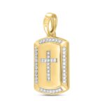 14K YELLOW GOLD 1CT ROUND DIAMOND MEN'S PENDANT - Image 3