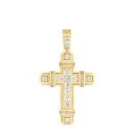 14K YELLOW GOLD 2 1/2CT ROUND DIAMOND MEN'S PENDANT