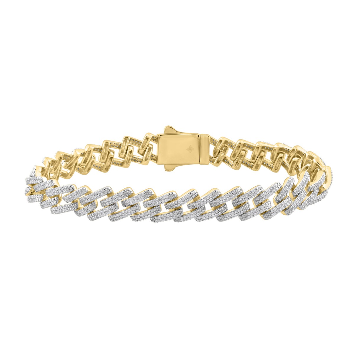 14K YELLOW GOLD 2.00CT ROUND DIAMOND MEN'S BRACELET - Image 1
