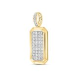 14K YELLOW GOLD 4CT ROUND DIAMOND MEN'S PENDANT - Image 3