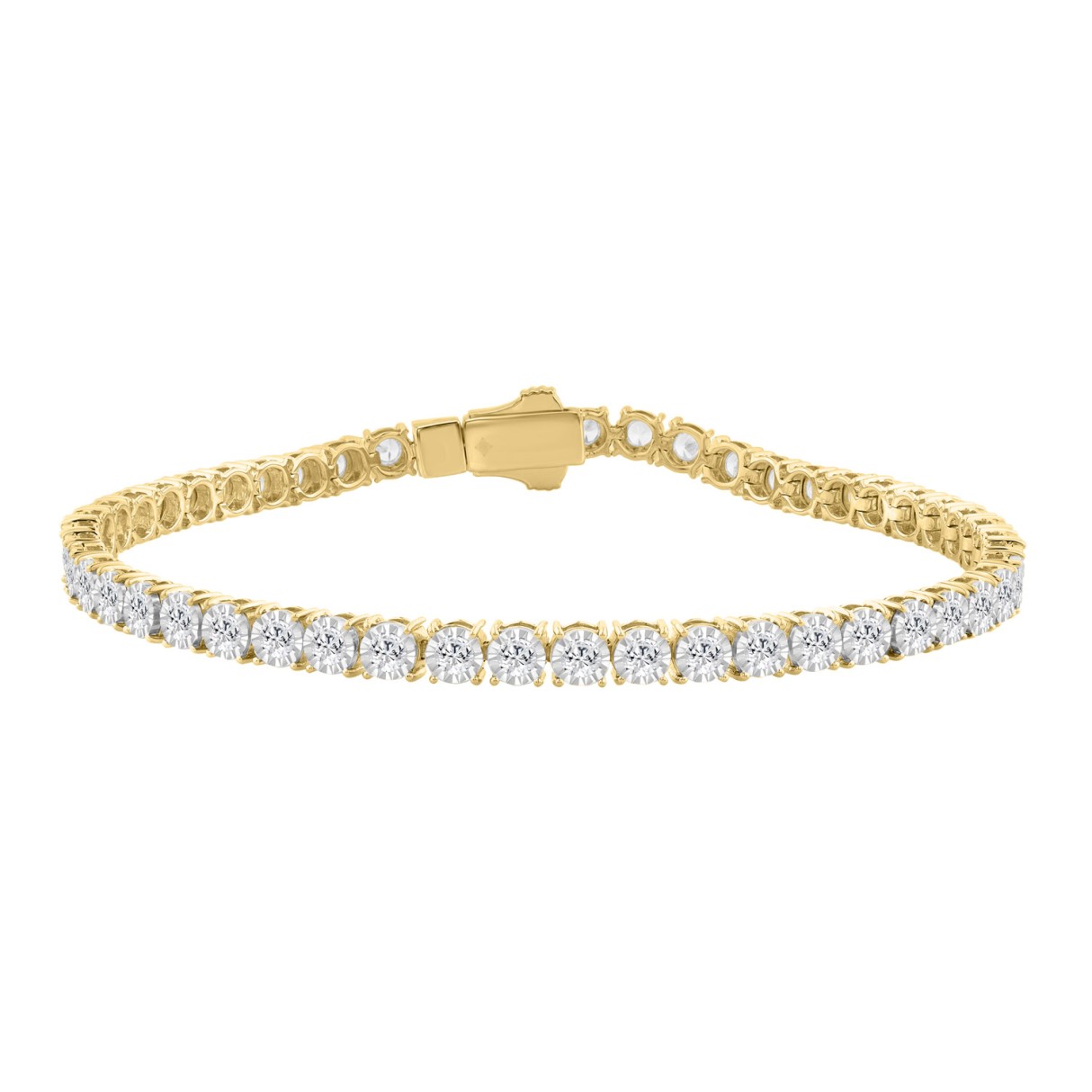 14K YELLOW GOLD 5.00CT ROUND DIAMOND MEN'S BRACELET - Image 1