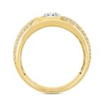 MEN'S BAND 1 1/2CT ROUND DIAMOND 10K YELLOW GOLD - Image 2