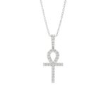 MEN'S CHARM PENDANT 2 1/2CT ROUND DIAMOND 14K WHITE GOLD