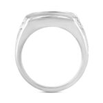 MEN'S RING 1 1/2CT ROUND DIAMOND 14K WHITE GOLD - Image 2