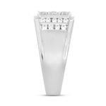 MEN'S RING 1 1/2CT ROUND DIAMOND 14K WHITE GOLD - Image 3