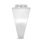 MEN'S RING 1 1/2CT ROUND DIAMOND 14K WHITE GOLD - Image 3