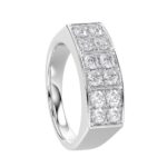 MEN'S RING 1 1/2CT ROUND DIAMOND 14K WHITE GOLD - Image 5