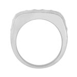 MEN'S RING 1 1/2CT ROUND DIAMOND 14K WHITE GOLD - Image 2