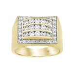 MEN'S RING 1 1/2CT ROUND DIAMOND 14K YELLOW GOLD