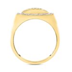 MEN'S RING 1 1/2CT ROUND DIAMOND 14K YELLOW GOLD - Image 2