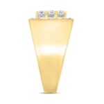 MEN'S RING 1 1/2CT ROUND DIAMOND 14K YELLOW GOLD - Image 3
