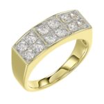 MEN'S RING 1 1/2CT ROUND DIAMOND 14K YELLOW GOLD - Image 4