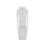 MEN'S RING 1 1/2CT ROUND/EMERALD DIAMOND 14K WHITE GOLD (CENTER STONE EMERALD DIAMOND 1CT) - Image 3