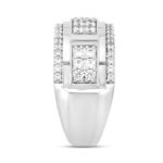 MEN'S RING 1 1/4CT ROUND DIAMOND 14K WHITE GOLD - Image 3