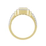 MEN'S RING 1 1/4CT ROUND DIAMOND 14K YELLOW GOLD - Image 2