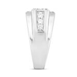 MEN'S RING 1 3/4CT ROUND DIAMOND 14K WHITE GOLD - Image 3