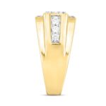 MEN'S RING 1 3/4CT ROUND DIAMOND 14K YELLOW GOLD - Image 3