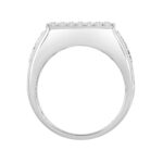 MEN'S RING 1CT ROUND DIAMOND 14K WHITE GOLD - Image 2
