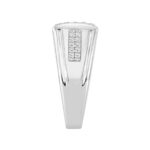 MEN'S RING 1CT ROUND DIAMOND 14K WHITE GOLD - Image 3