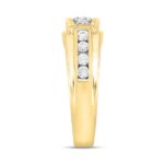 MEN'S RING 1CT ROUND DIAMOND 14K YELLOW GOLD - Image 3