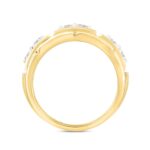 MEN'S RING 1CT ROUND DIAMOND 14K YELLOW GOLD - Image 2