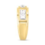 MEN'S RING 1CT ROUND DIAMOND 14K YELLOW GOLD - Image 3