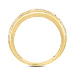 MEN'S RING 2 1/2CT ROUND DIAMOND 14K YELLOW GOLD - Image 2