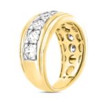 MEN'S RING 2 1/2CT ROUND DIAMOND 14K YELLOW GOLD - Image 3