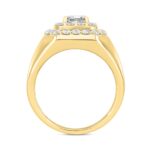 MEN'S RING 2 1/2CT ROUND/PRINCESS DIAMOND 10K YELLOW GOLD (CENTER STONE PRINCESS DIAMOND 1CT ) - Image 2