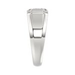 MEN'S RING 2CT EMERALD DIAMOND 14K WHITE GOLD (CENTER STONE EMERALD DIAMOND 2CT ) - Image 4