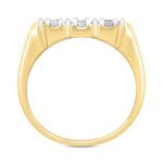 MEN'S RING 2CT ROUND DIAMOND 14K YELLOW GOLD - Image 2