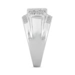 MEN'S RING 2CT ROUND/PRINCESS DIAMOND 14K WHITE GOLD - Image 3