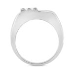 MEN'S RING 3/4CT ROUND DIAMOND 14K WHITE GOLD - Image 2