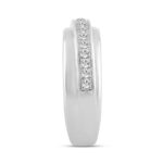 MENS BAND 1/2CT ROUND DIAMOND 14K WHITE GOLD - Image 3