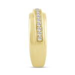 MENS BAND 1/2CT ROUND DIAMOND 14K YELLOW GOLD - Image 3