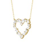 LADIES NECKLACE 2 3/4CT ROUND/MARQUISE/PEAR/EMERALD DIAMOND 14K YELLOW GOLD - Image 3