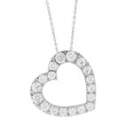 LADIES PENDANT 1 1/2CT ROUND DIAMOND 14K WHITE GOLD